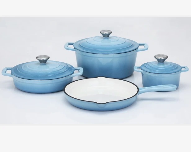 Hot sale enamel cast iron well equipped kitchen Cookware+Sets