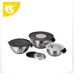 Hot Sale Fruit and Vegetable tools, Stainless steel Cheese Salad Bowl, Mixing Bowl with PP lid and Grater