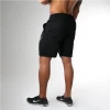 Hot sale men plain black shorts custom drawstring shorts Gym wear fitness shorts Cheap wholesale