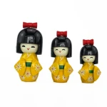 Hot sale three set wooden japanese puppet for home decoration