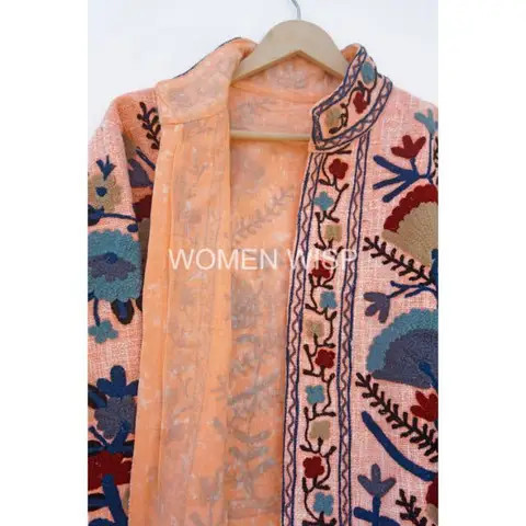 Hot Selling Suzani Embroidered Jacket  Winter Wear Coat Womens Coat Suzani Short TNT Fabric Jacket