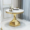 Hotel furniture gold bed side table marble side table stone side table for living room