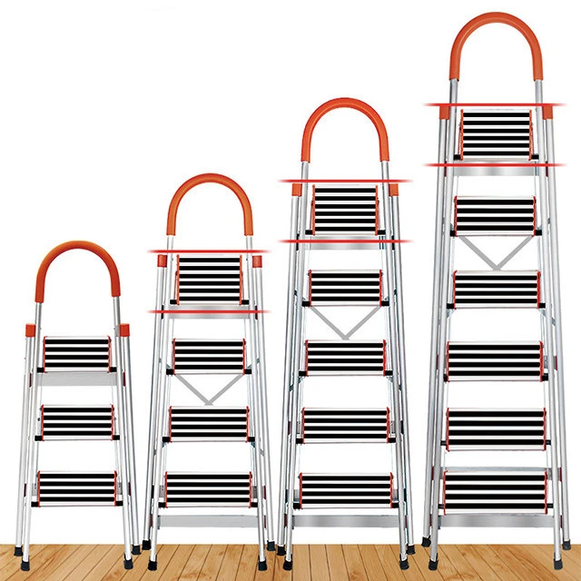 Household 6 step aluminium extension ladders with rubber feets
