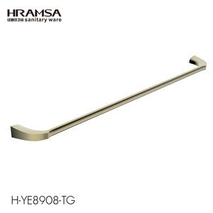 HRAMSA Luxury Bathroom Accessories Gold color Brass Single Towel Bar