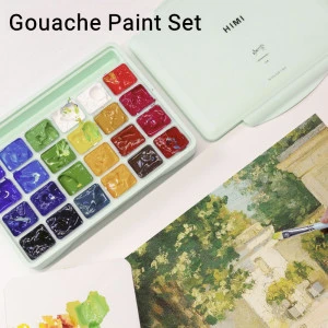 In 2020, the innovative mia himi 24-color jelly gouache pigment set is 30ml, an important set for artists and painters