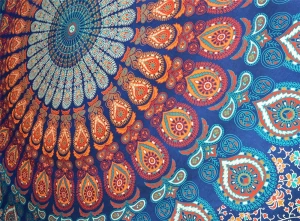 Indian indoor living room bedroom Wall Hanging decorative cloth 100% polyester wholesale peacock mandala custom tapestry