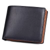 Japanese Style RFID Blocking Genuine Leather Smooth Large Capacity Box Coin Purse Men&#x27;s Bi-Fold Wallet