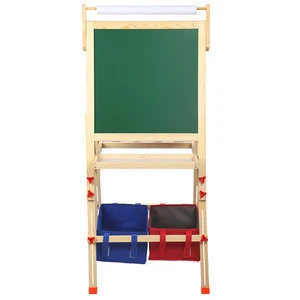 kids art easel double side with two boxes intelligence toys learning and painting board rack