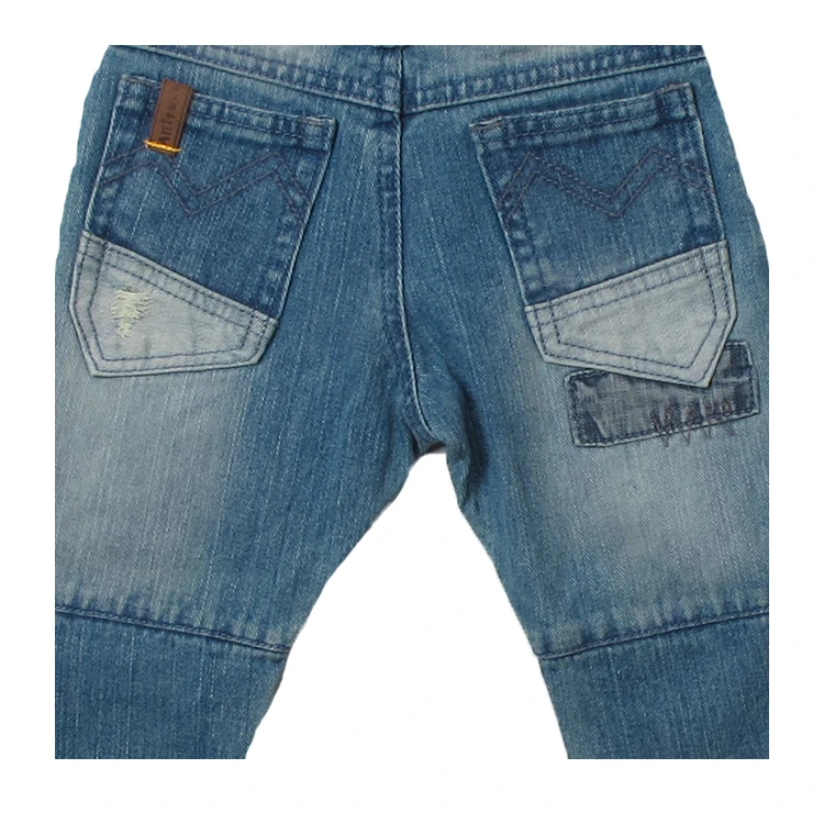 Kids clothing bulk hiphop jeans patched elastic waist denim boys jeans pants