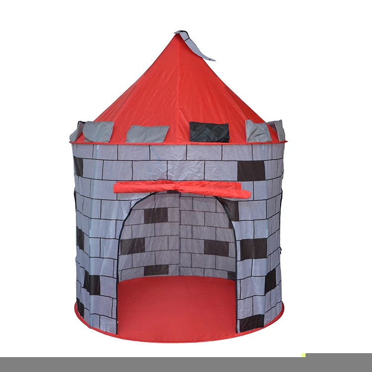 Kids grey castle play tent boys Indoor outdoor folding house tent