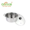 Kitchen Accessories 8pcs stainless steel cooking pot set stock pot cookware with glass lid
