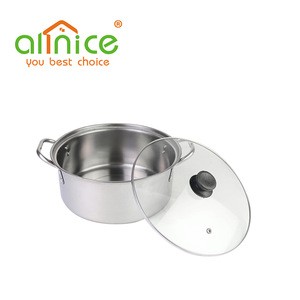 Kitchen Accessories 8pcs stainless steel cooking pot set stock pot cookware with glass lid