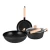 Import kitchen pots black fry sauce pan price nonstick induction cast iron cookware set from China