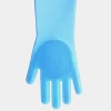 Kitchenware Custom Logo Resistant Eco-friendly Heat Insulation Kitchen Household Glove Scrub Silicone Gloves With Wash Scrubber