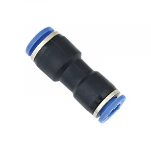KLQD PUC PG Quick Joint Connector Plastic PU Union Straight Tube Push In Pneumatic Air Fitting With Brass Nickel plated for Hose