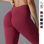 Korea Wholesale Sports Elastic High Waist Scrunch Butt Fitness Seamless Women Sports Workout Yoga de Pants Leggings for Women