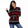 Ladies Acrylic Animals Jacquard Christmas Sweater With Cap