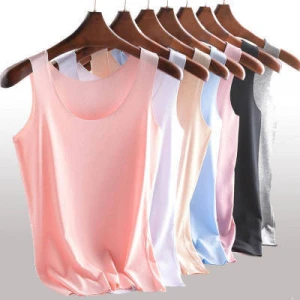 Ladies summer wear ice silk seamless slimming solid color sleeveless modal camisole Z0339-1