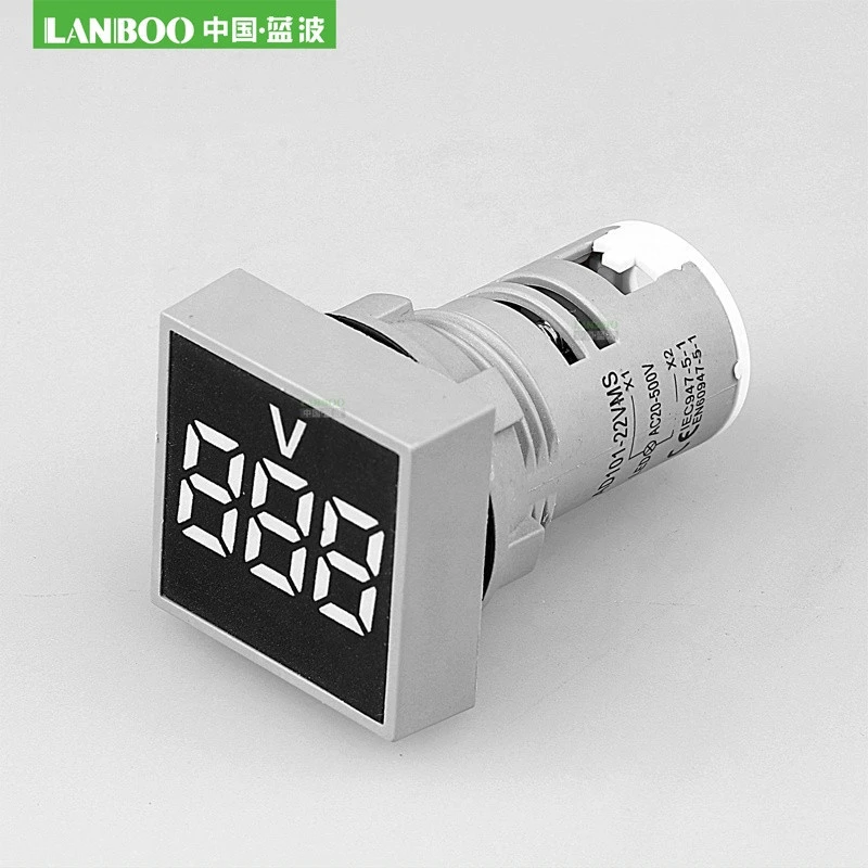 LANBOO High quality Voltmeter 22mm micro indicator signal Led digital voltage meters