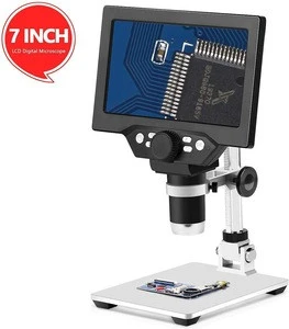 LCD 7 Inch Digital Microscope 1-1200X Magnification, 12MP Camera Video Recorder with HD Screen Suitable for Teaching