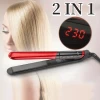LCD Display 2-in-1 Ceramic Coating Hair Straightener Comb Hair Curler Beauty Care Iron Healthy Beauty Best Hair Straightener