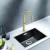 Import Lead Free Kitchen Faucet 304 Stainless Steel Single Handle Pull Down Sprayer Sink Faucet Gold from China