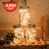 LED Fairy Light Mason Jar Solar Light Lids Outdoor Garden Christmas Hanging Solar Jar Light
