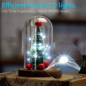 LED Fairy Lights, 1m 10 Silver Wire Micro LED String Lights with Battery (Included), IP68 Waterproof Firefly Light
