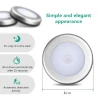 LED Night Light PIR Motion Sensor Round LED Cabinet light Energy Saving Wall Lamp Lighting By 3A Battery For Closet Bedroom