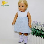 light blue quadrille american girl doll 18 inch doll dress sets