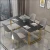 Import light luxury modern dining room marble top iron metal legs dining table from China