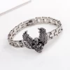 LIKA men fashion jewelry punk skull eagle shape charm snap titanium steel chain bracelet for women