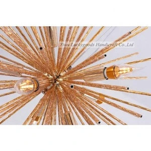 LK20190912-24 New Arrival Post-modern sea urchin shape pendant light gold chandelier luxury decoration