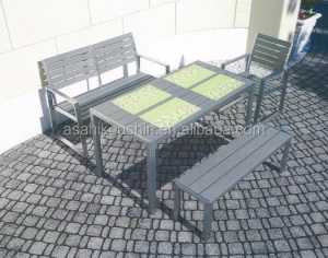 Long lasting Aluminum WPC elegant outdoor furniture set