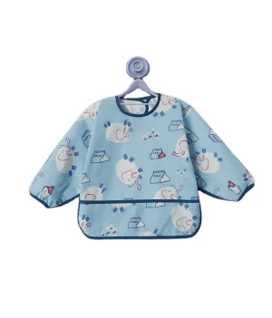 Long Sleeve Pocket Baby Apron Waterproof and Anti-dirty Eating Childrens Rice Pocket Apron Infant Apron Coverall Feeding Bibs