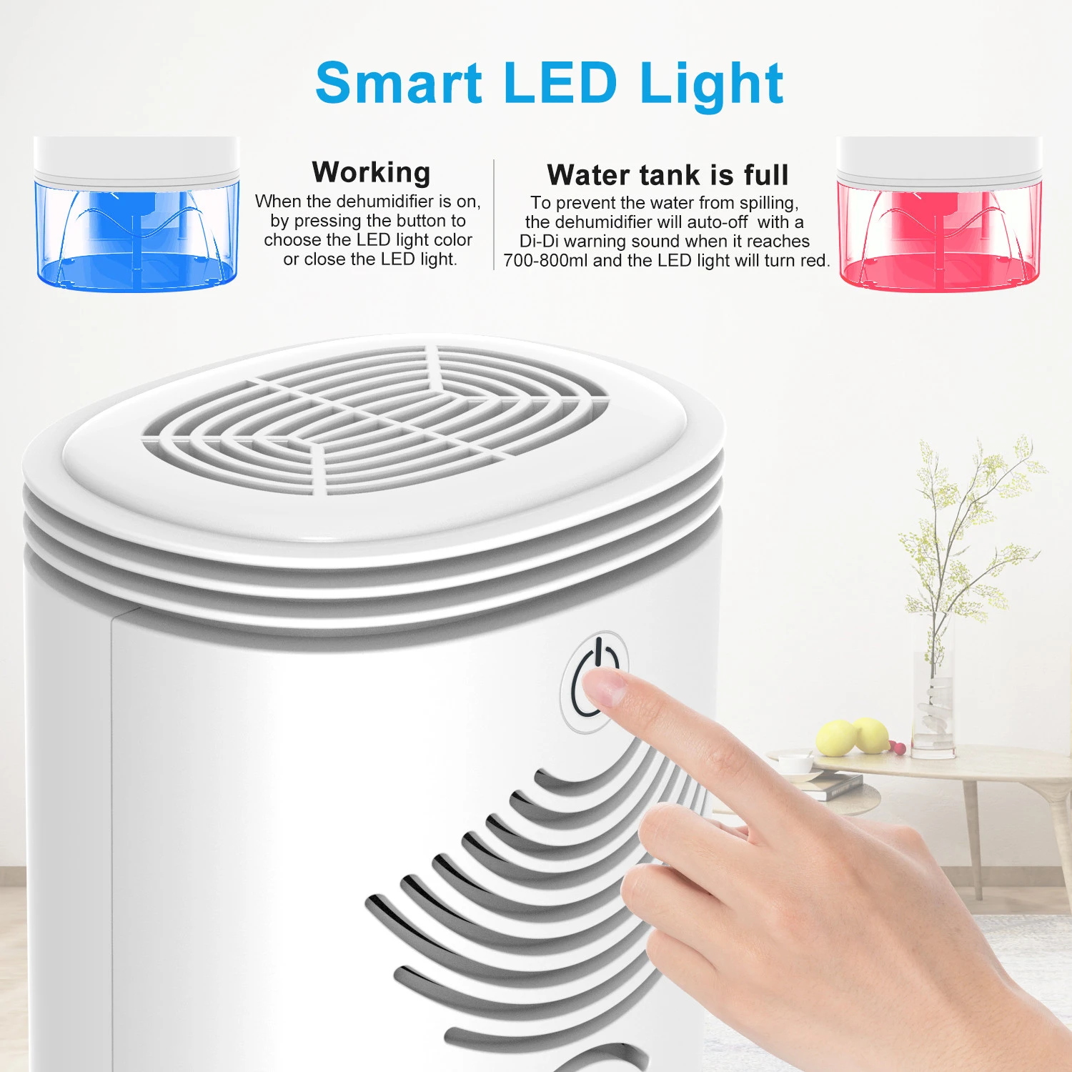 Low Noise Mini Dehumidifier Small Portable Household Dehumidifiers with Water Tank