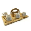 Luxury coffee cup set with bamboo tray Best sale product Beautiful home decor Very popular guest coffee cup