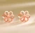 Import Luxury Fashion Solid Pure 18K Gold Stud Earrings Jewelry Women Ladies Female Bridal Engagement Wedding Earrings from China