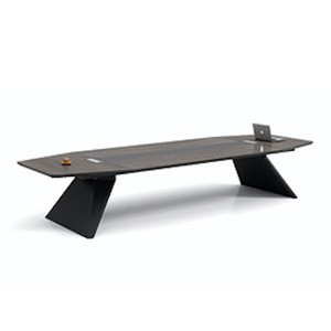Luxury High End Rectangular Conference Table With Metal Leg