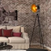 Luxury Living Room Interior Decoration Industrial Style Design Classical Black Matt Finish Tripod Standing Floor Light Lamp