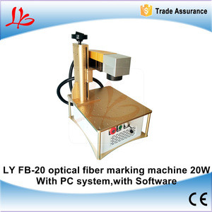 LY new all in one FB20 optical fiber laser marking machine 20W for metal,wood,pvc,plastic,220V/110V built-in PC system &amp; s