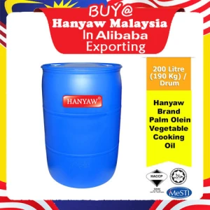 [Malaysia] Fast Shipping + Halal Certified Hanyaw Brand Olein CP6 Palm Oil Vegetable Cooking Oil 200 Litre (190 kg) / Drum
