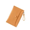 Manufacturer of women coin purse 2021 Korean style zipper leather croc wallet thin long design orange purses card holder clutch