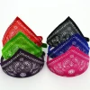 Manufacturer wholesale small PU pet dog collar printed triangle towel pet products