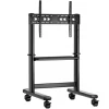 Massive Home Mobile TV Cart Floor Stand with Tray VESA Bracket Mount for 55"-98" LCD LED TV Trolley with Castor Wheels and Shelf