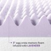 Mattress 3 Inch Egg Crate Memory Foam Mattress Topper with Soothing Lavender Infusion