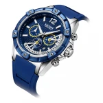 MEGIR 2083G Mens Fashion&Casual Watch Quartz Movement Leather Band Business Watch Auto Date 24-hours Hand Led Silicon Watch