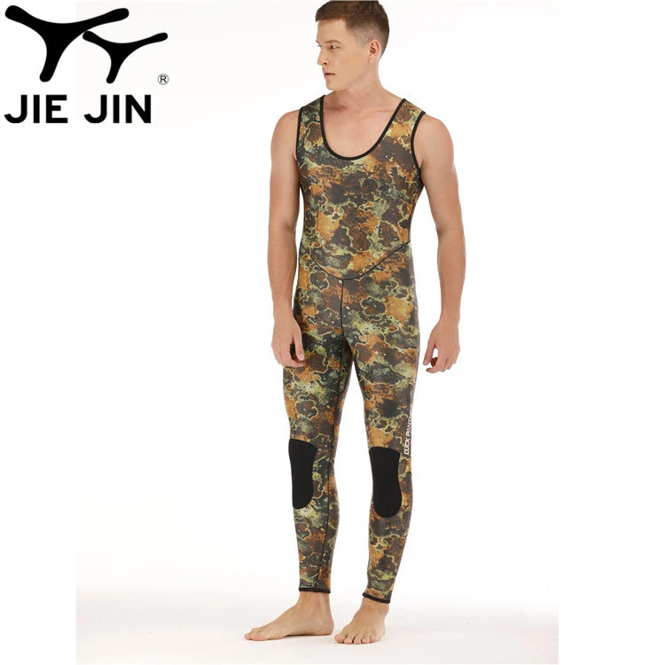 Mens spearfishing 3mm wetsuits Camouflage neoprene one piece  free diving suits