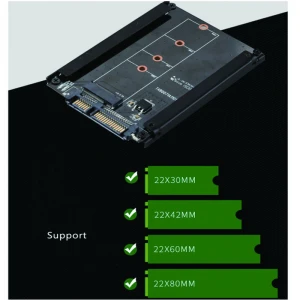 Metal bracket B Key M.2 NGFF SSD To 2.5 SATA 6Gb/s Converter Adapter Card With 5 Screws