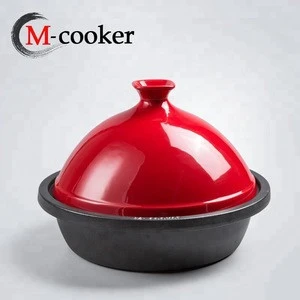 Metal color tagine pot preseasoned skillet enamel dish pan cast iron cookware